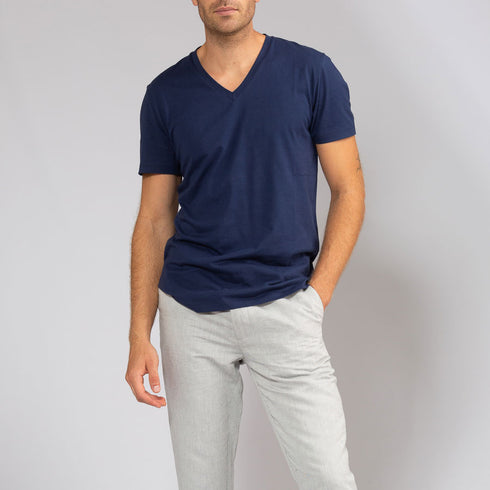 Montserrat – V-neck t-shirt French Navy
